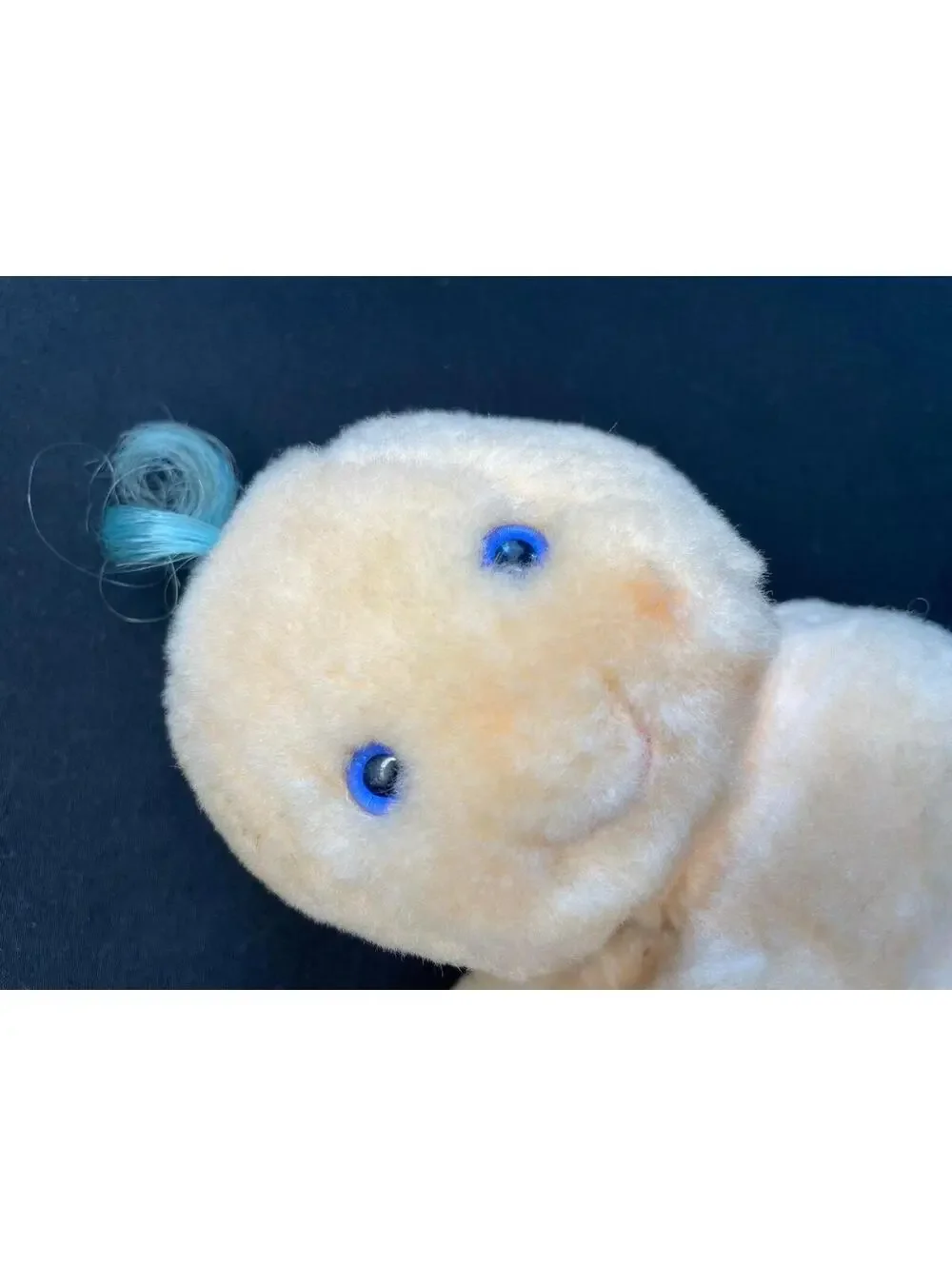 Vintage 1984 Hallmark Tuggins Plush Baby Doll Toy Blue Holographic Diaper KC Mfg